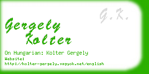 gergely kolter business card